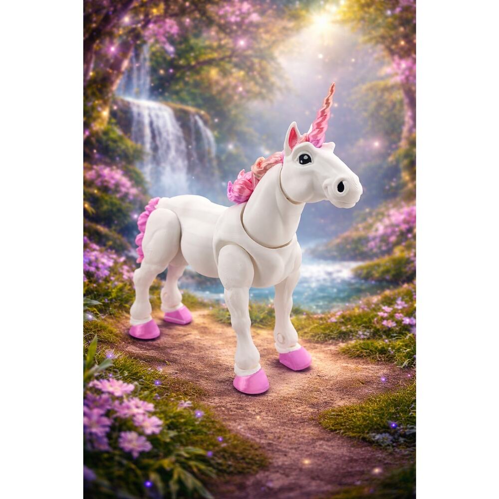 Mythical Unicorn Figurine Fantasy Magical Decor Pink White Collectible Gift Toy
